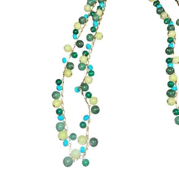 Vtg Stella & Dot Copa Necklace Semi precious Stones! Beachy vacation boho - Picture 9 of 11